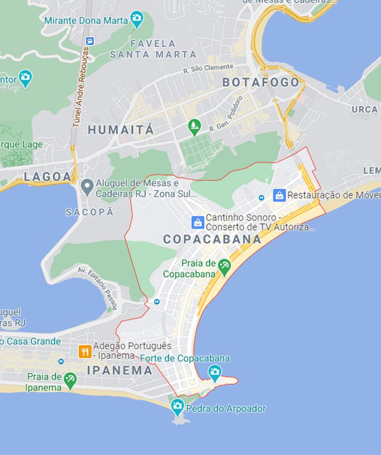 Mapa de Copacabana RJ