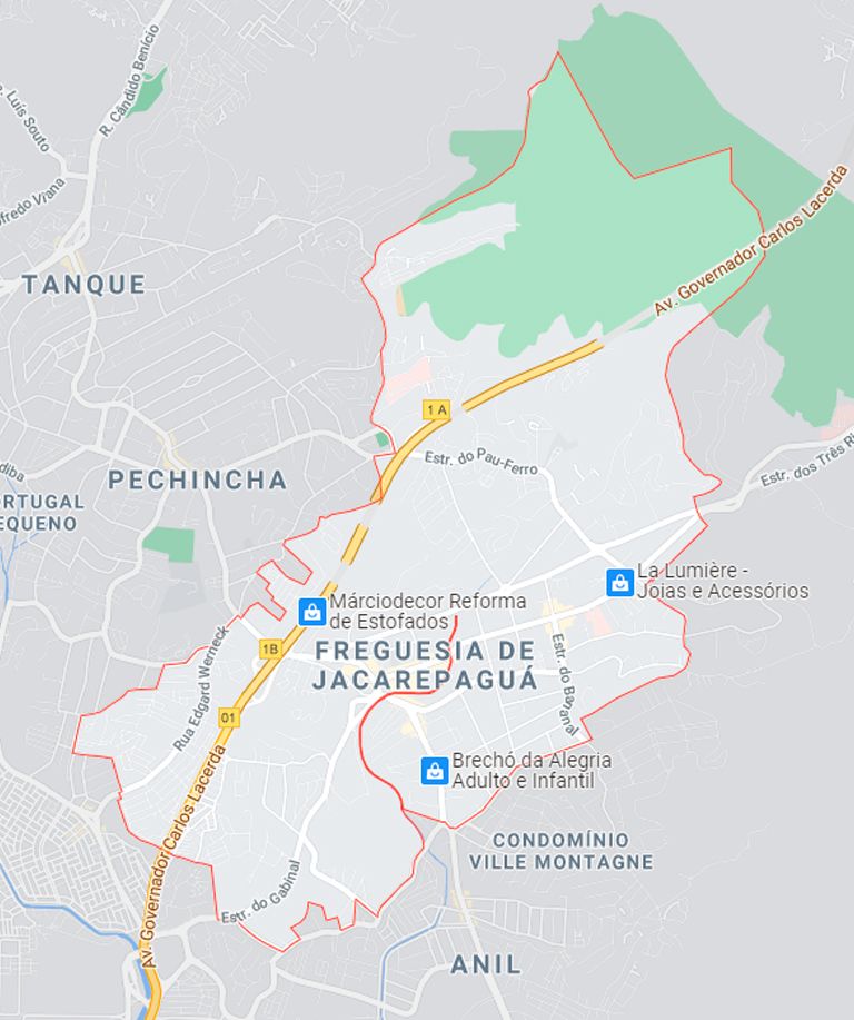 Mapa da Freguesia de Jacarepaguá